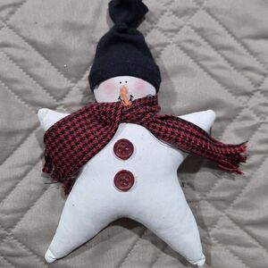 Vintage folkart snowman star 4 inch